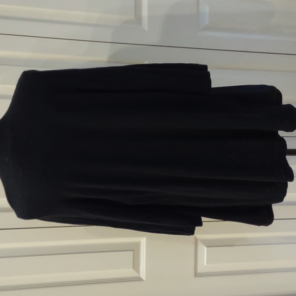 Peter Nygard Black Satin & Knit Waterfall front cardigan Size M - Picture 2 of 7